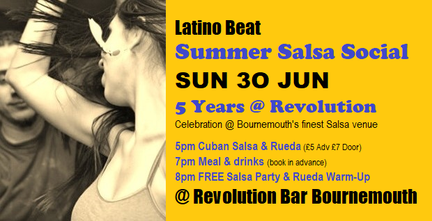 Latino Beat Summer Social Sun 30 June