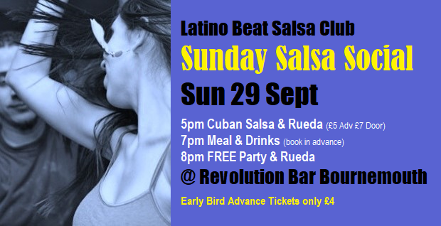 Sunday Salsa Social Sun 29 Sept